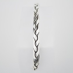 Bracelet snake rigide tresse trois fils en argent 925 .