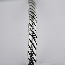 Bracelet snake rigide tresse six fils en argent 925.