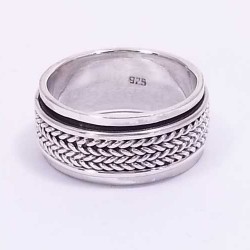 Bague snake trois tresses en argent 925 .