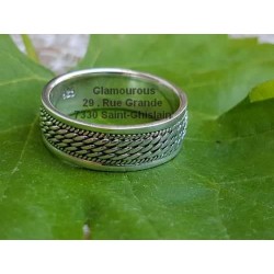 Bague Snake 5 tresses en argent 925 .