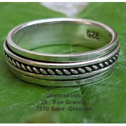 Bague Snake tresses centrale en argent 925