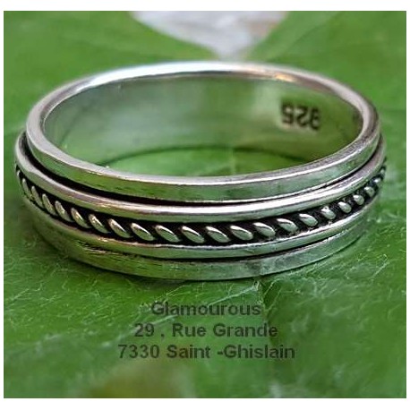 Bague Snake tresses centrale en argent 925