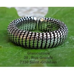 Bague Snake torsade réglable en argent 925.