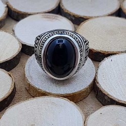 Chevalier argent avec onyx .