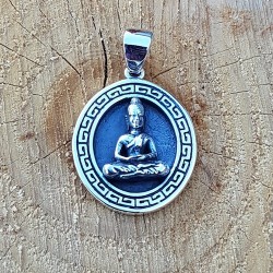 Pendentif Bouddha ovale en argent 925.