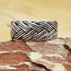 Bague Snake tresse torsade .