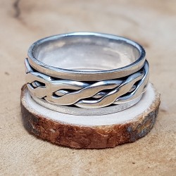 Bague Snake tresse en argent 925.