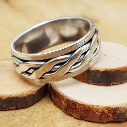 Bague Snake tresse en argent 925.