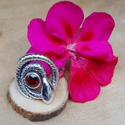 Bague serpent et grenat