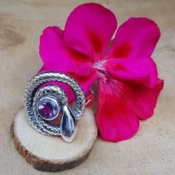 Bague serpent et grenat