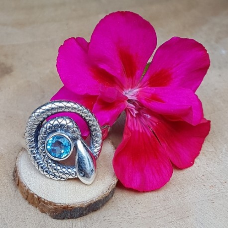 Bague serpent et grenat