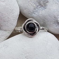 Bague trèfle argent et Onyx