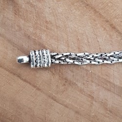 Bracelet snake fine tresse collé vieilli