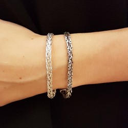 Bracelet snake fine tresse collé clair