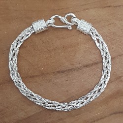 Bracelet snake fine tresse collé clair