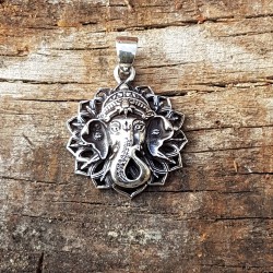 Pendentif Ganesh Lotus argent 925