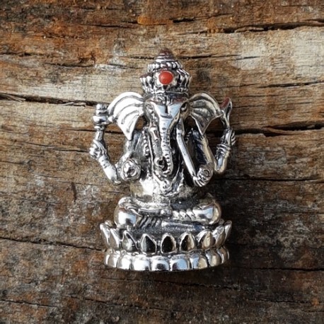 Pendentif statue ganesh lotus argent 925