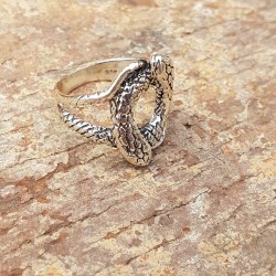 Bague Cercle Serpent en argent 925.