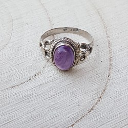 Bague argent Amethyste cabochon