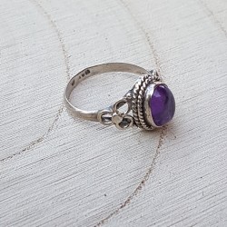 Bague argent Amethyste cabochon