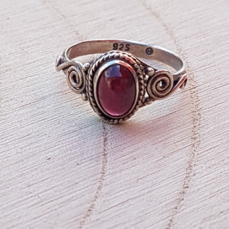 bague argent 925 grenat rouge ovale8x6xmm