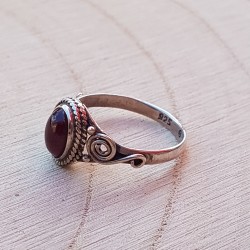 bague argent 925 grenat rouge ovale8x6xmm