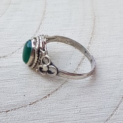 bague argent 925 agate verte ovale 8x6xmm