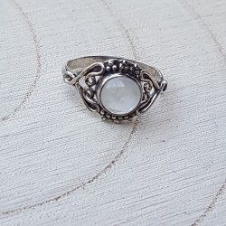 Bague argent 925 pierre de lune cabochon 6mm