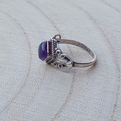 bague argent 925 amethyste carré cabochon 7mm