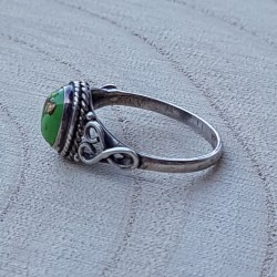 bague argent 925 turquoise cuivrée verte 8x6xmm