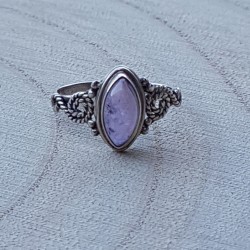 bague argent 925 amethyste navette