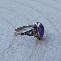 bague argent 925 amethyste navette