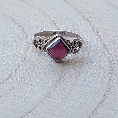 bague argent925 amethyste carré 6mm