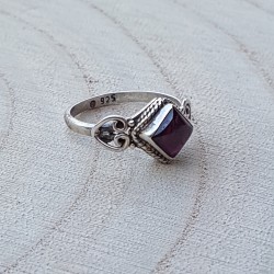 bague argent925 amethyste carré 6mm