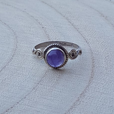 bague argent 925 amethyste rond 6 mm