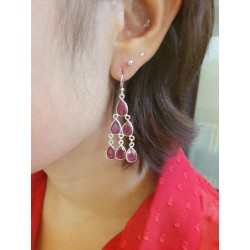 Boucles d'oreilles Améthyste et argent 925 .