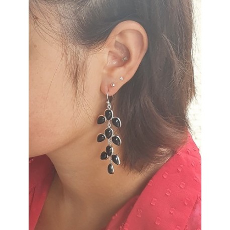 Boucles d'oreilles Améthyste et argent 925 .