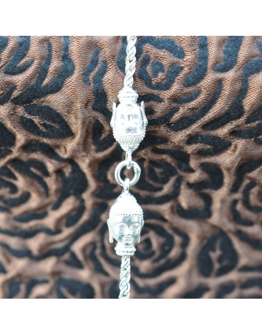 Collier Serpent Argenté Indien - 280 Grammes - 50 Cm - Laiton Plaqué Argent - Neuf Sans Emballage