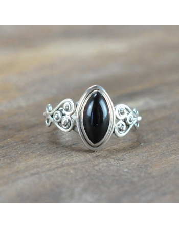 Bague argent onyx .