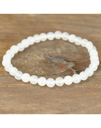 Bracelet Agate blanche 6mm