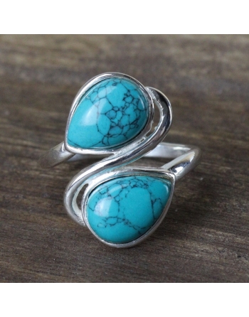 Bague howlite turquoise
