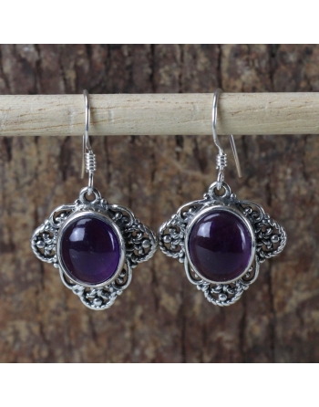 Boucle d'oreilles Amethyste