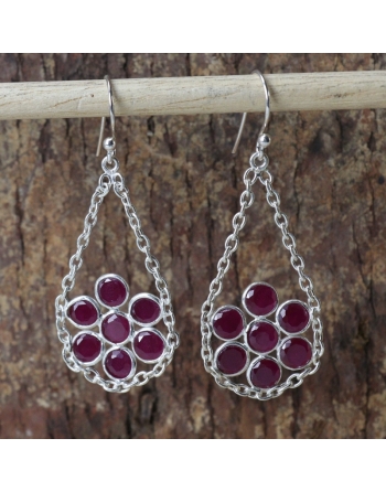 Boucles d'oreilles Grenat