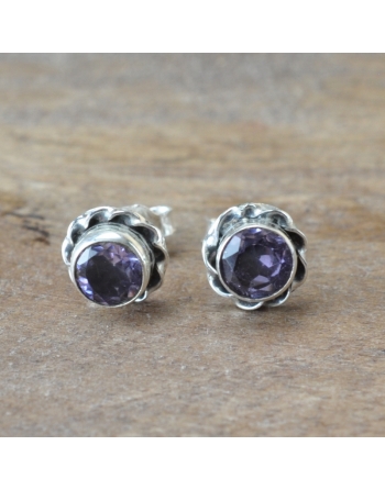 Boucles d'oreilles Amethyste