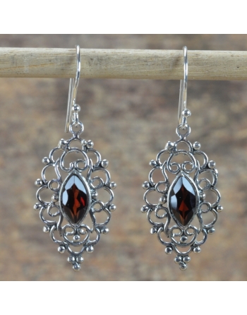 Boucles d'oreilles Grenat