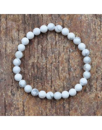 Bracelet Howlite blanche 6mm