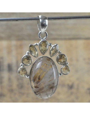 Pendentif Citrine et Quartz...