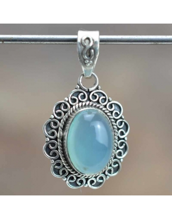 Pendentif Agate bleue